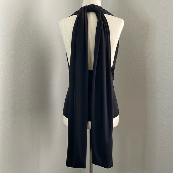 Tailor & Twirl By Tatyana Wrap Top Black Small - Picture 4 of 7